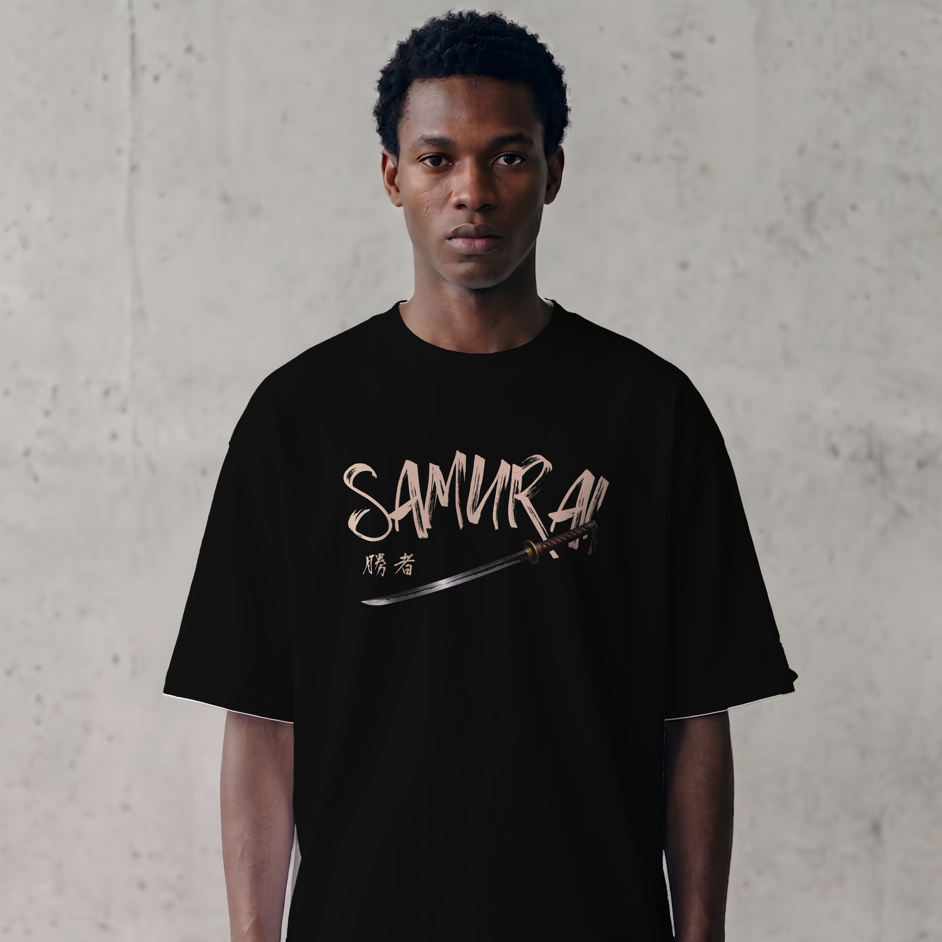 "Samurai Warrior" Katana Graphic Oversized T-Shirt