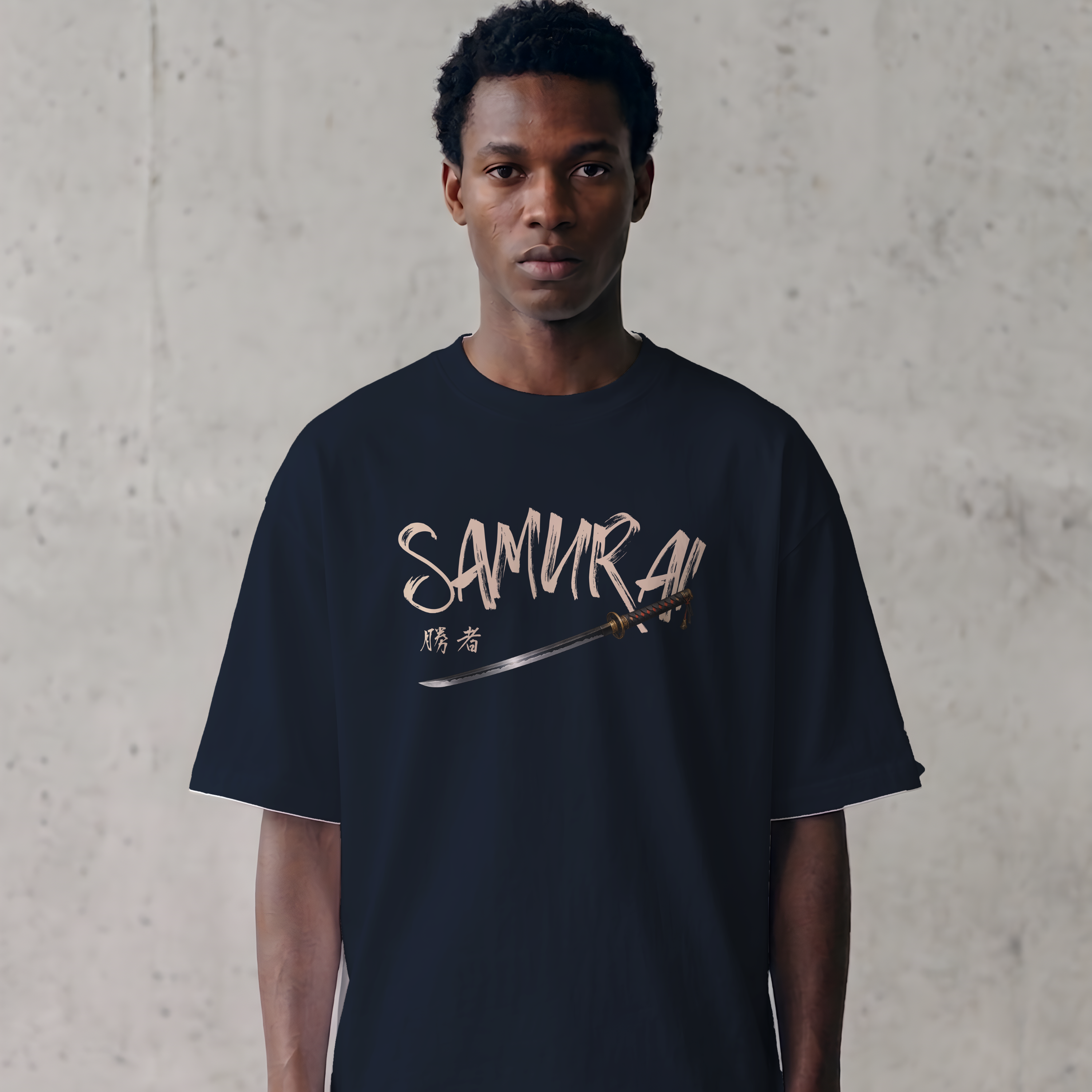 "Samurai Warrior" Katana Graphic Oversized T-Shirt