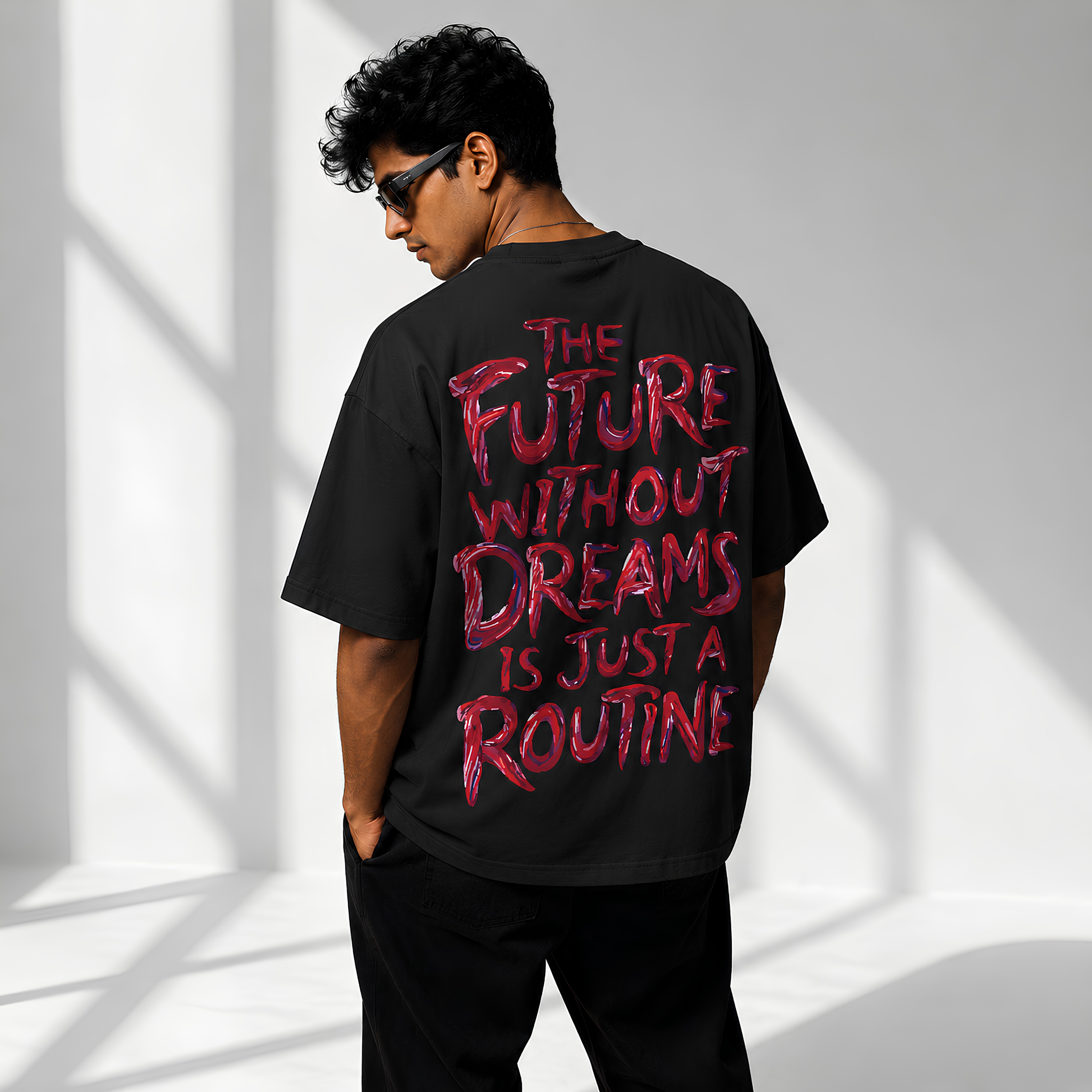 TOURO Oversized Graphic T-Shirt – "The Future Without Dreams"