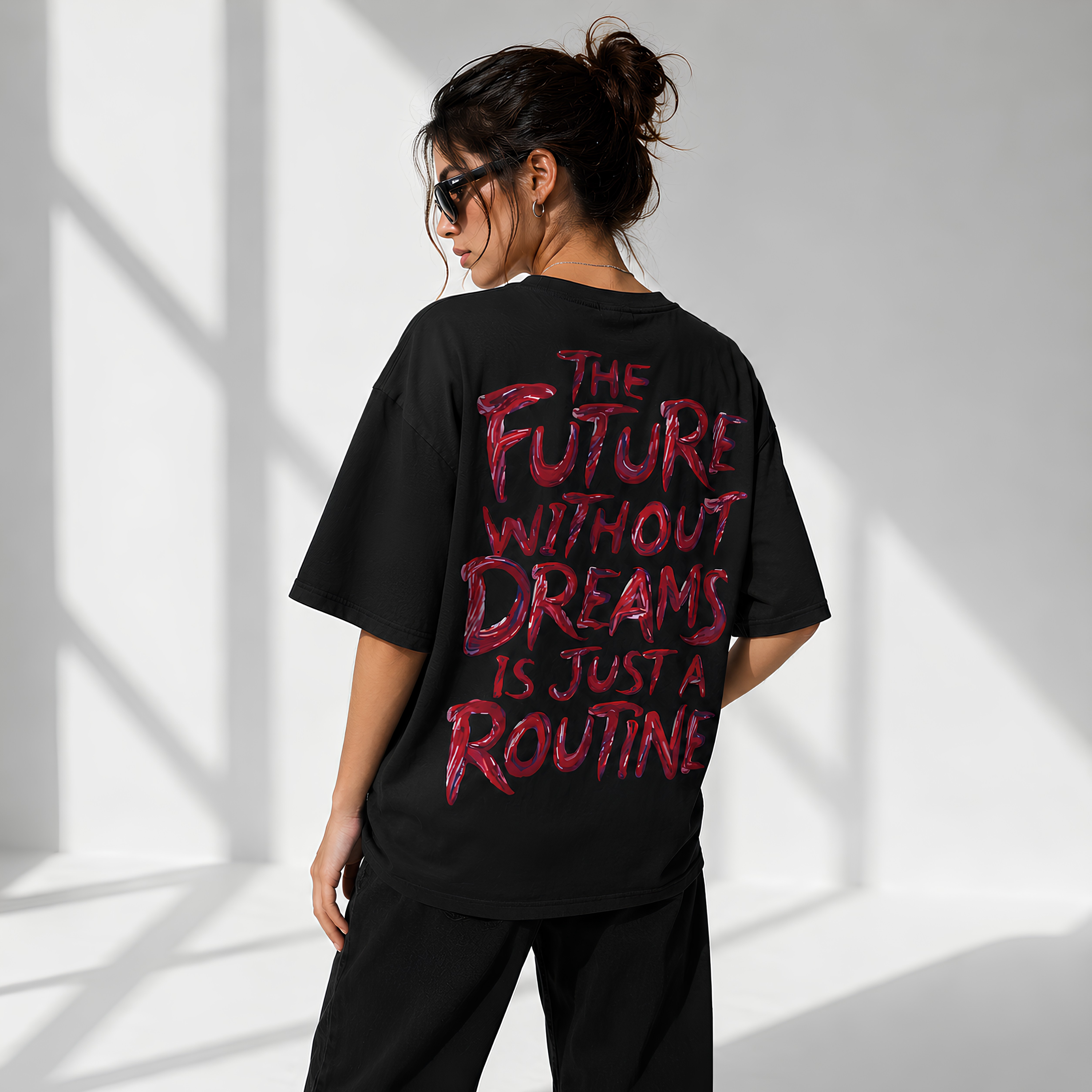 TOURO Oversized Graphic T-Shirt – "The Future Without Dreams"