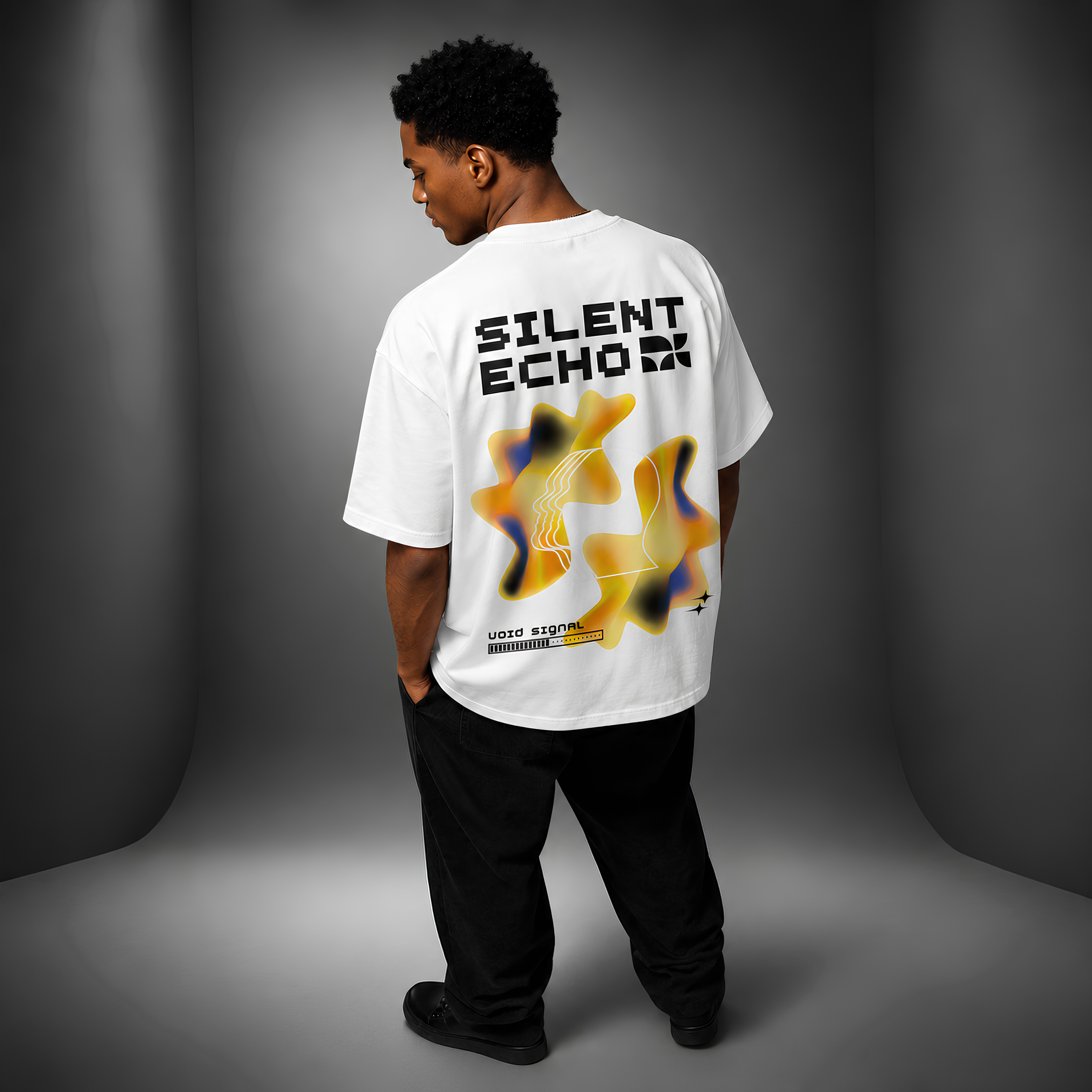 "Void Signal / Silent Echo" Abstract Oversized Graphic T-Shirt