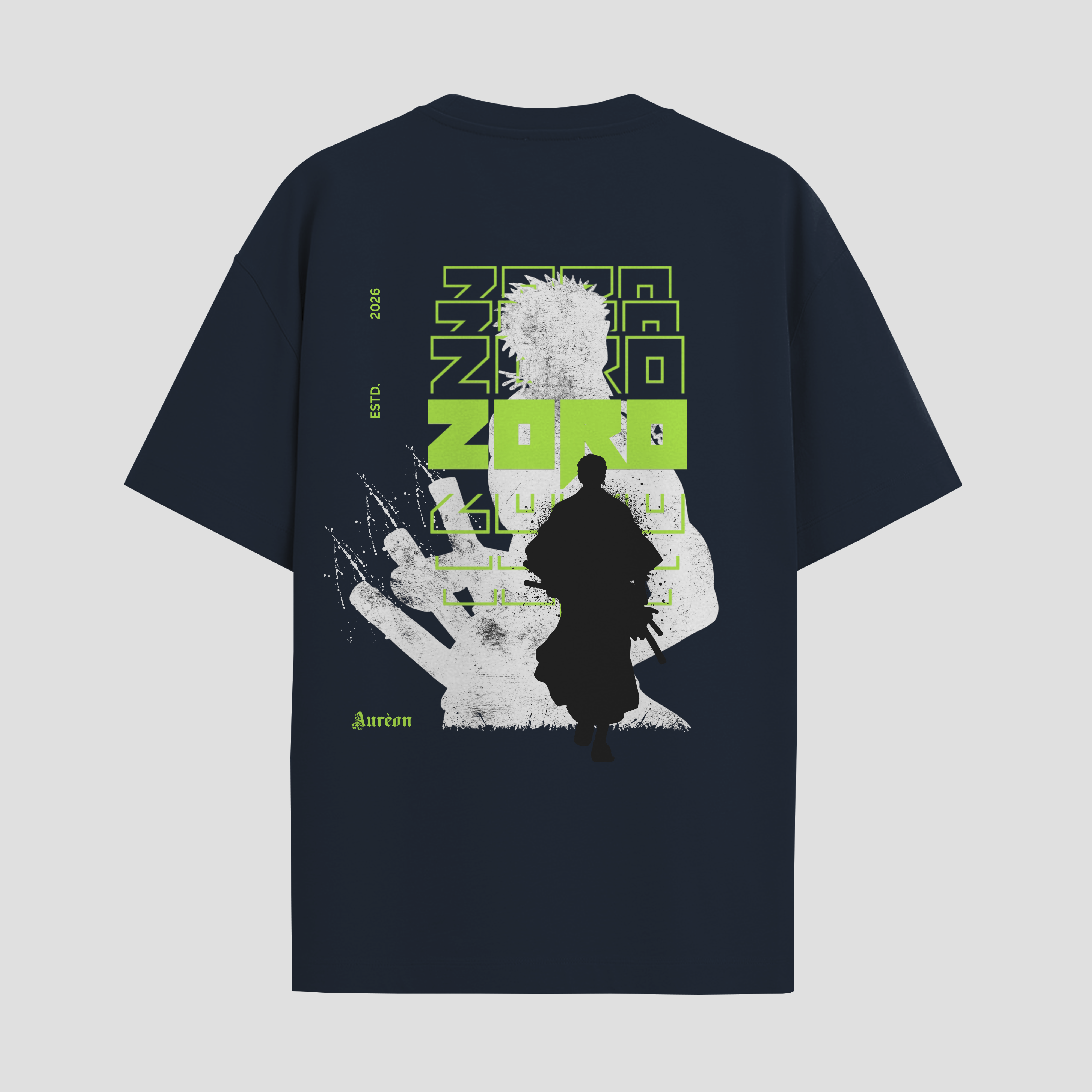 "Zoro & Alpha Wolf" Dual-Graphic Oversized T-Shirt
