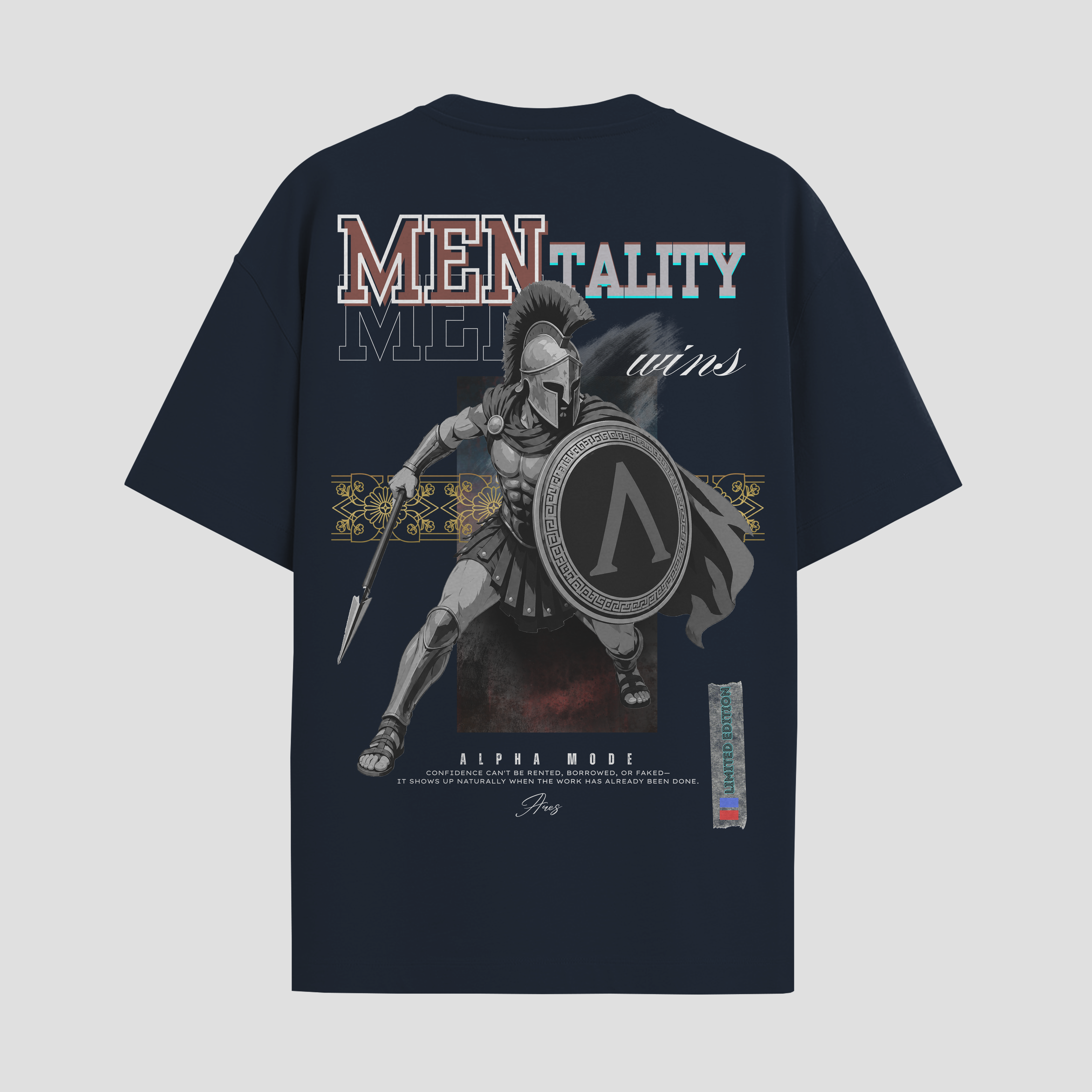 "Spartan Mentality" Graphic Oversized T-Shirt