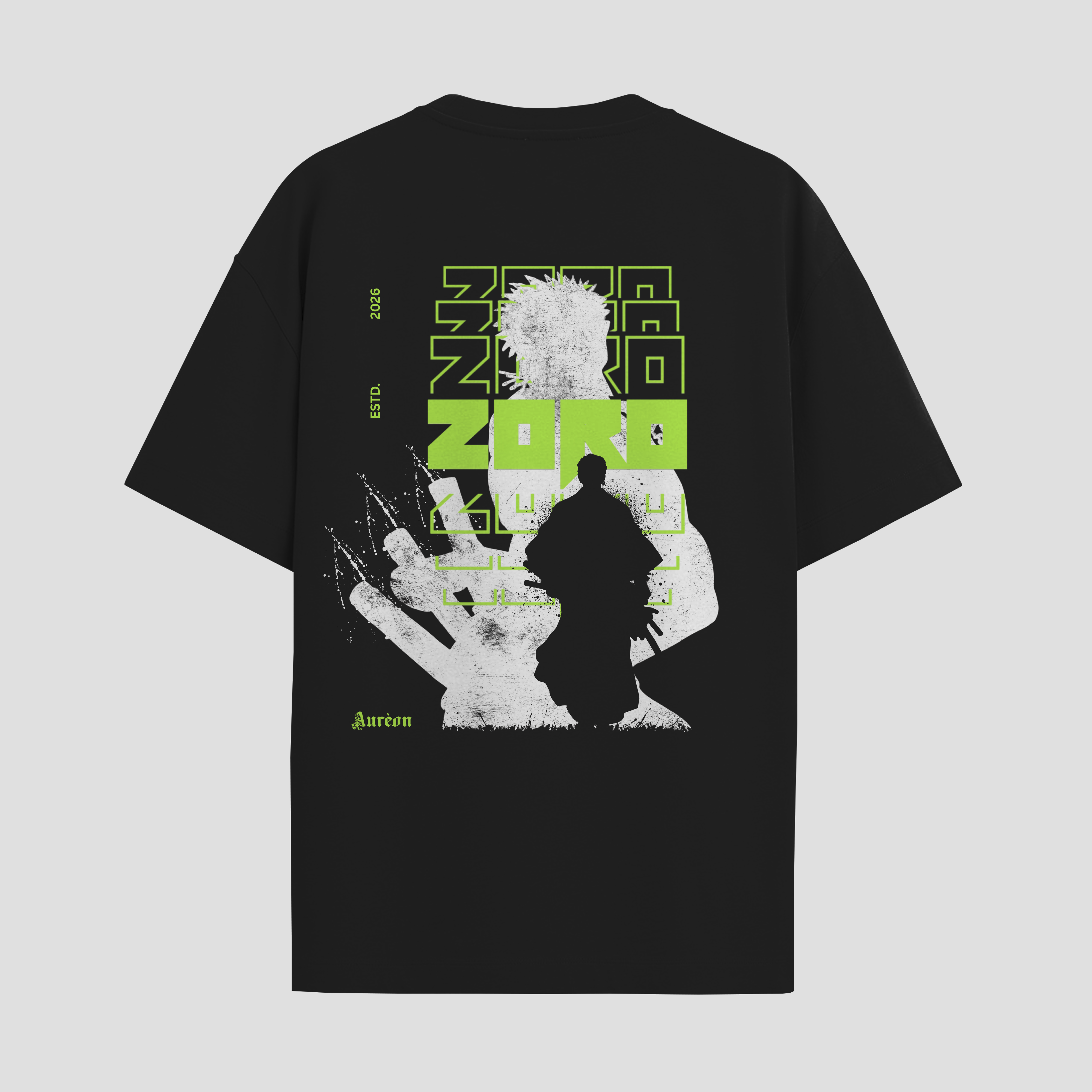"Zoro & Alpha Wolf" Dual-Graphic Oversized T-Shirt