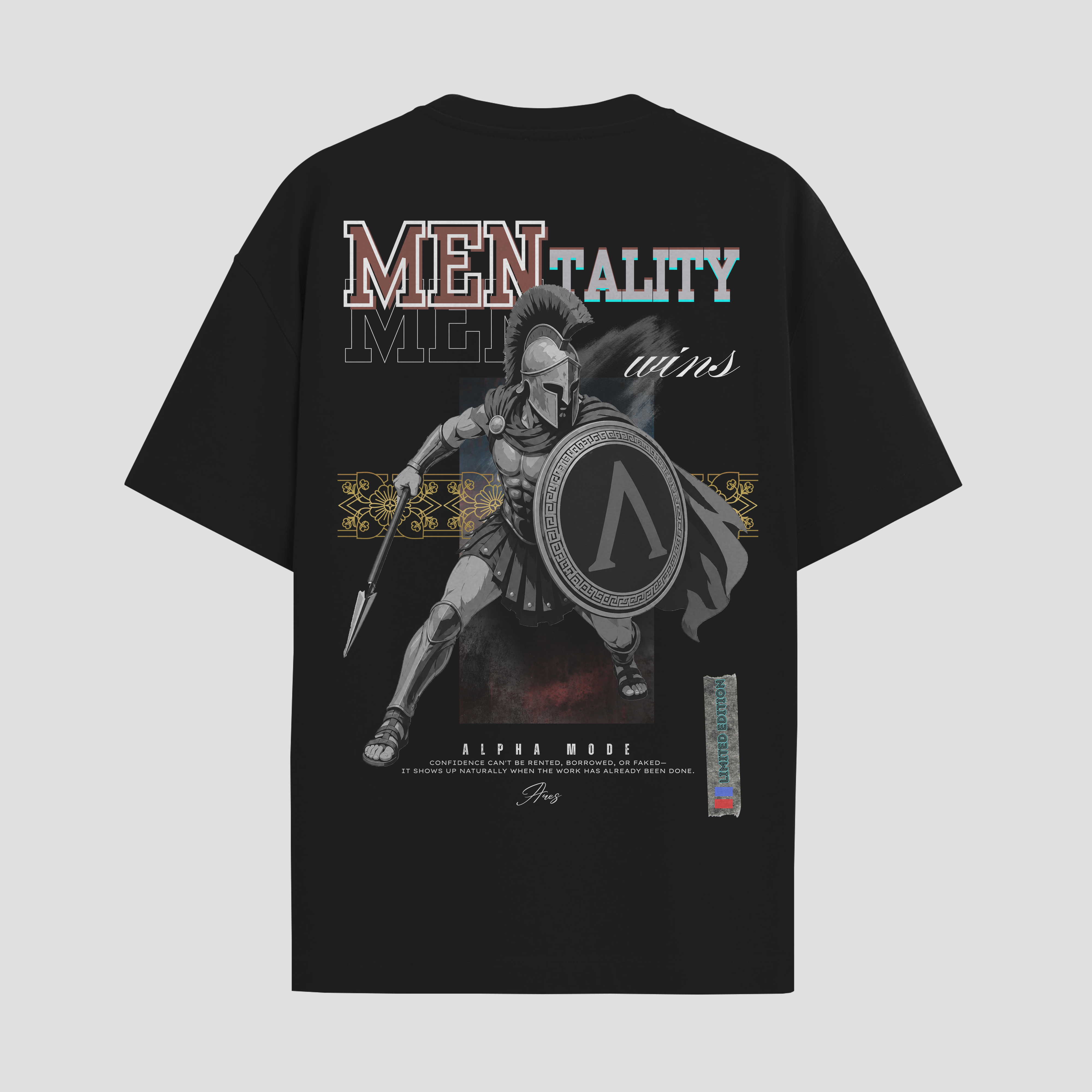 "Spartan Mentality" Graphic Oversized T-Shirt