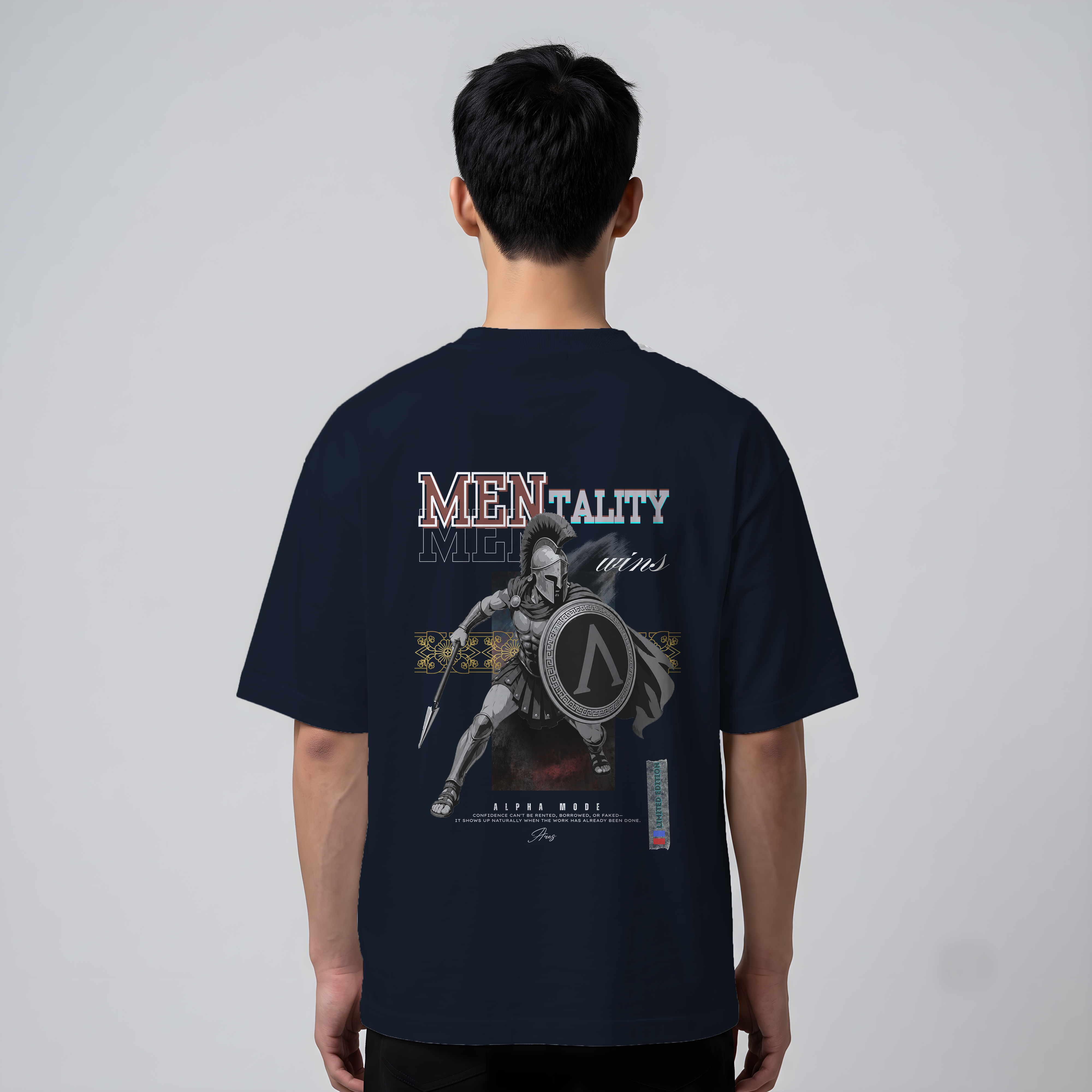 "Spartan Mentality" Graphic Oversized T-Shirt