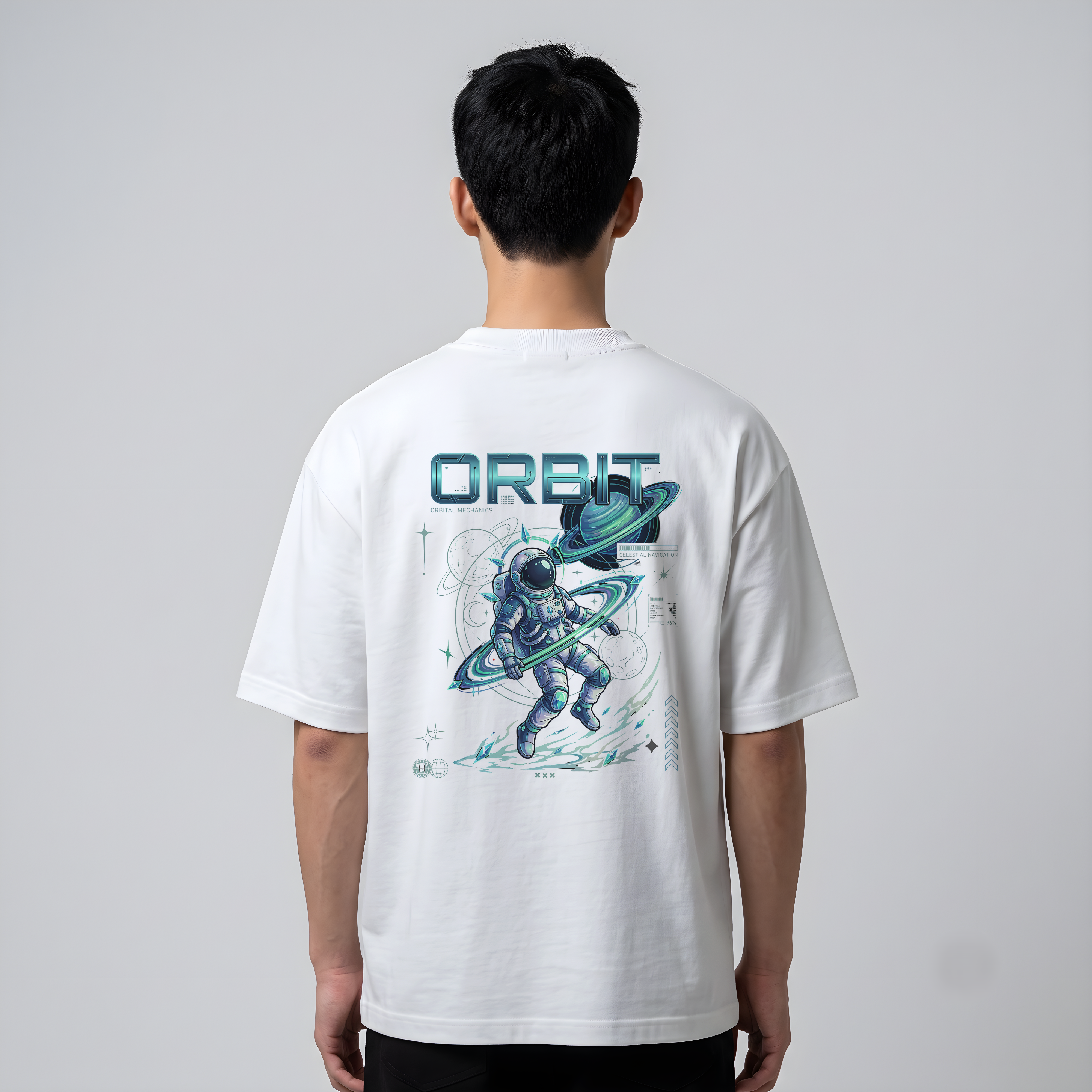 "Orbit Astronaut" Futuristic Graphic Oversized T-Shirt