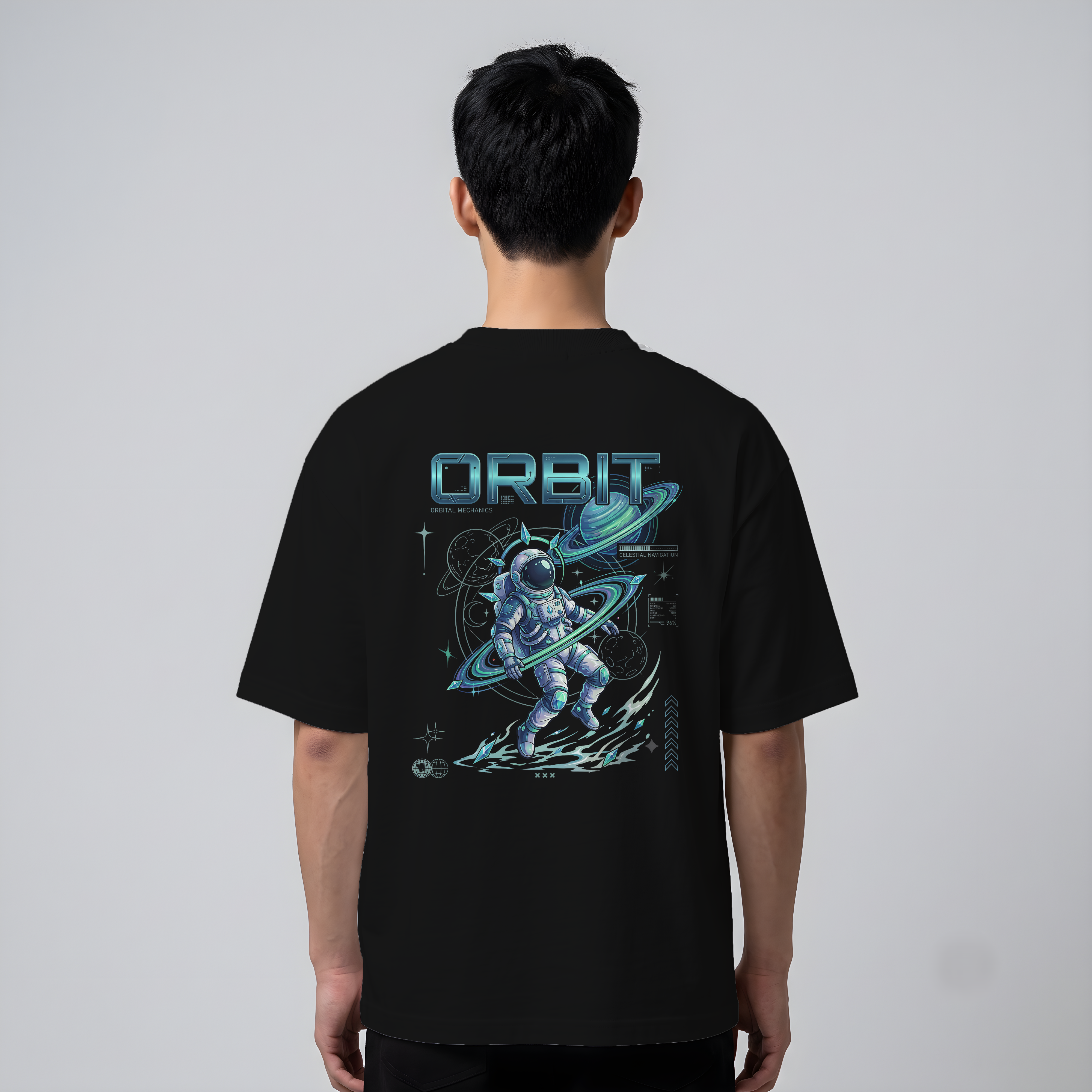 "Orbit Astronaut" Futuristic Graphic Oversized T-Shirt