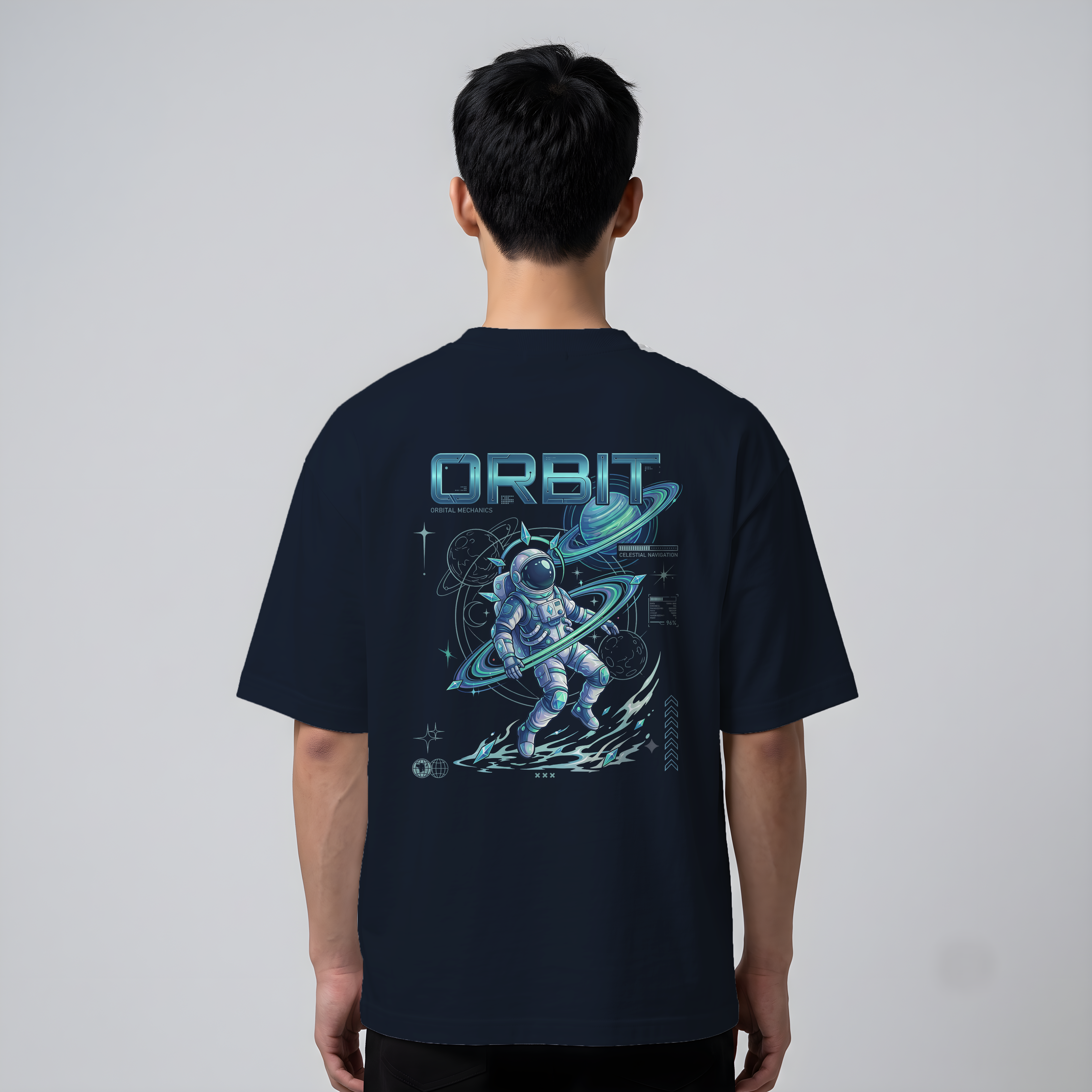 "Orbit Astronaut" Futuristic Graphic Oversized T-Shirt