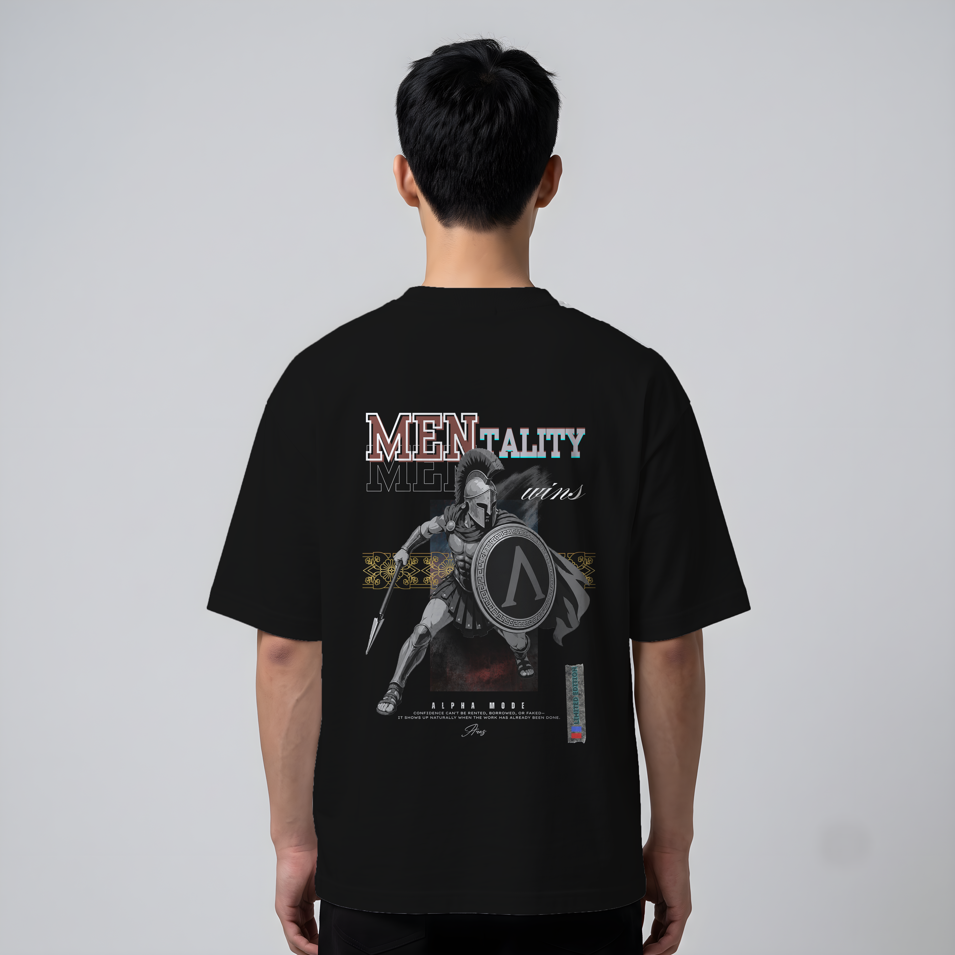 "Spartan Mentality" Graphic Oversized T-Shirt