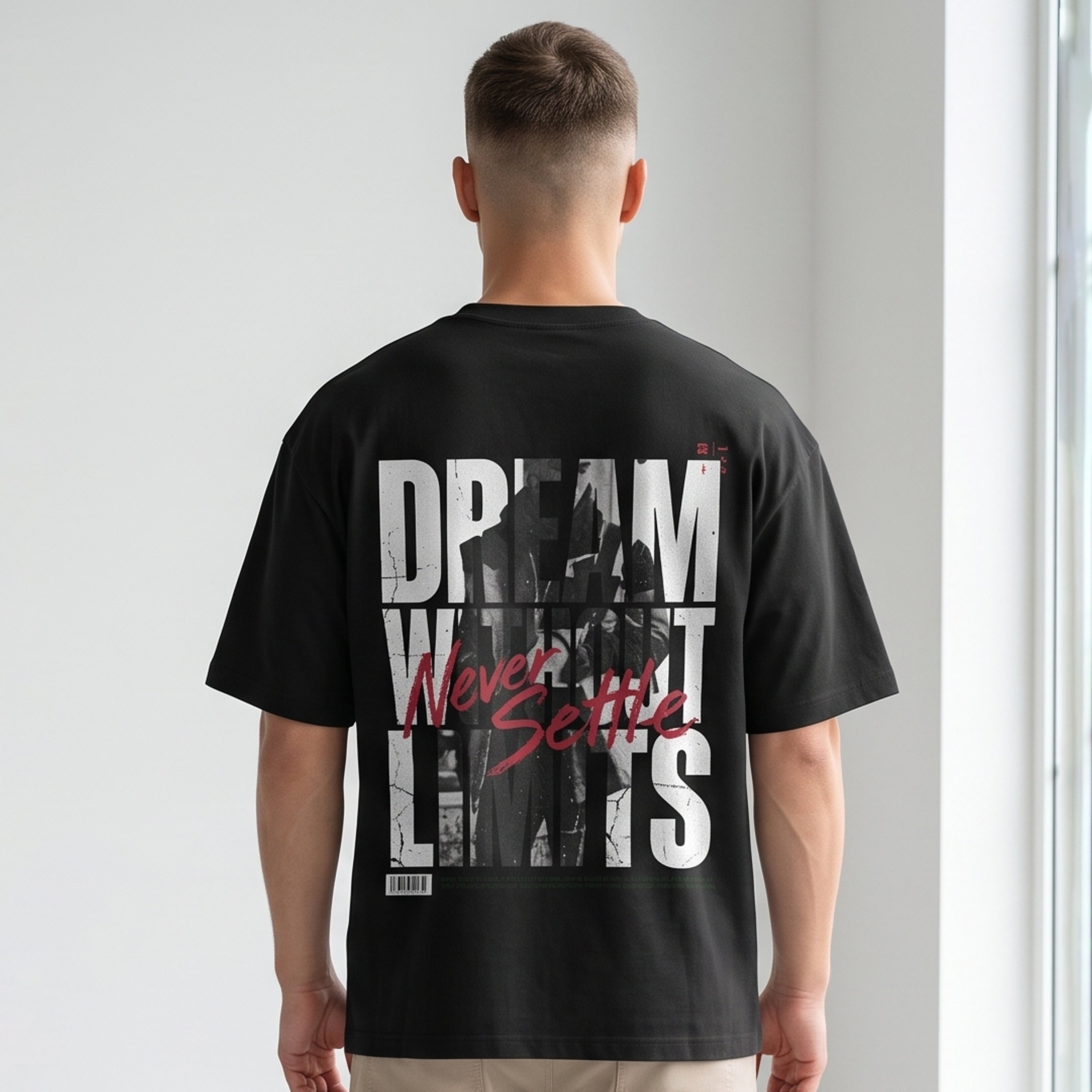 "Dream Loud / Never Settle" Oversized Graphic T-Shirt