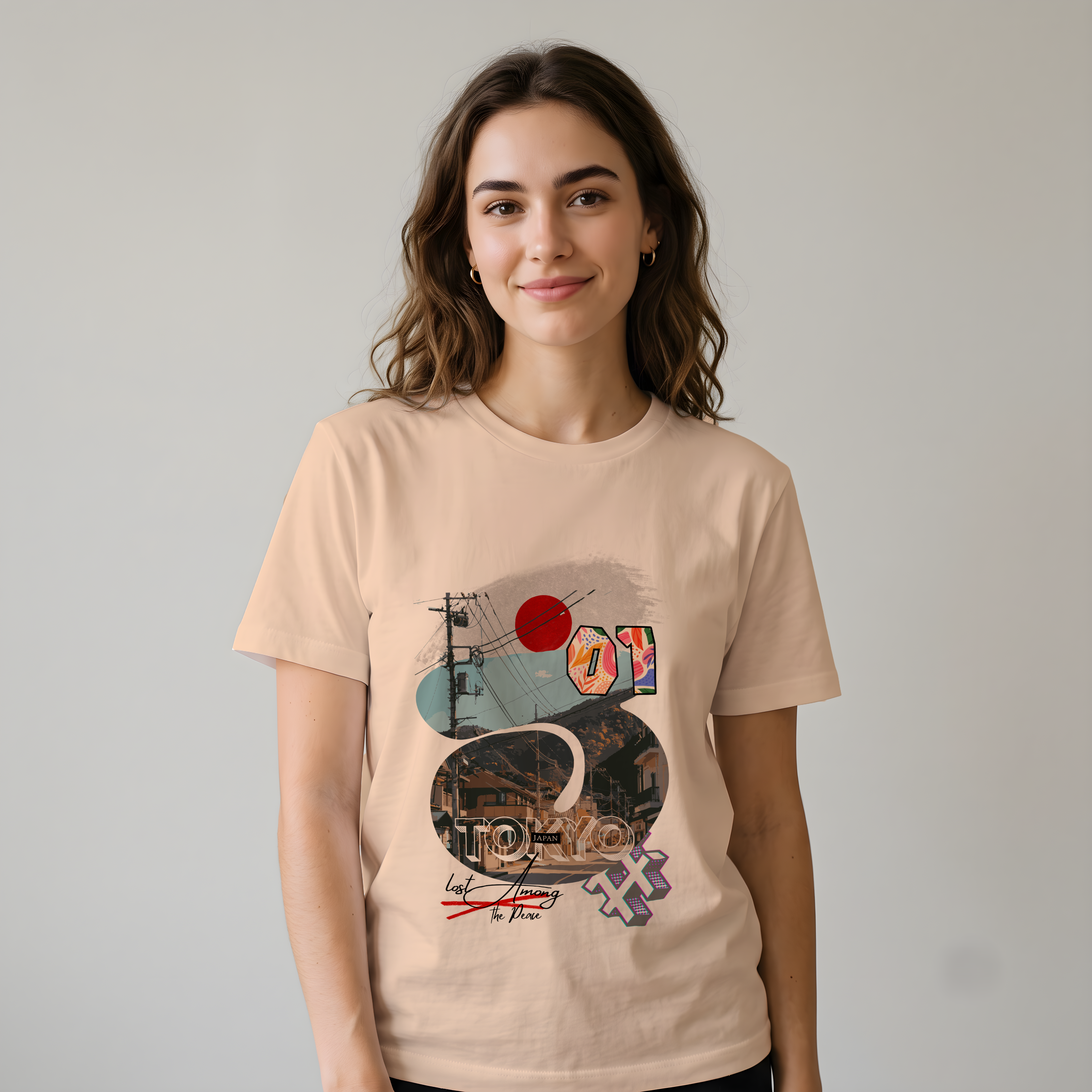 "Tokyo Streets: Lost Among The Peace" Graphic T-Shirt