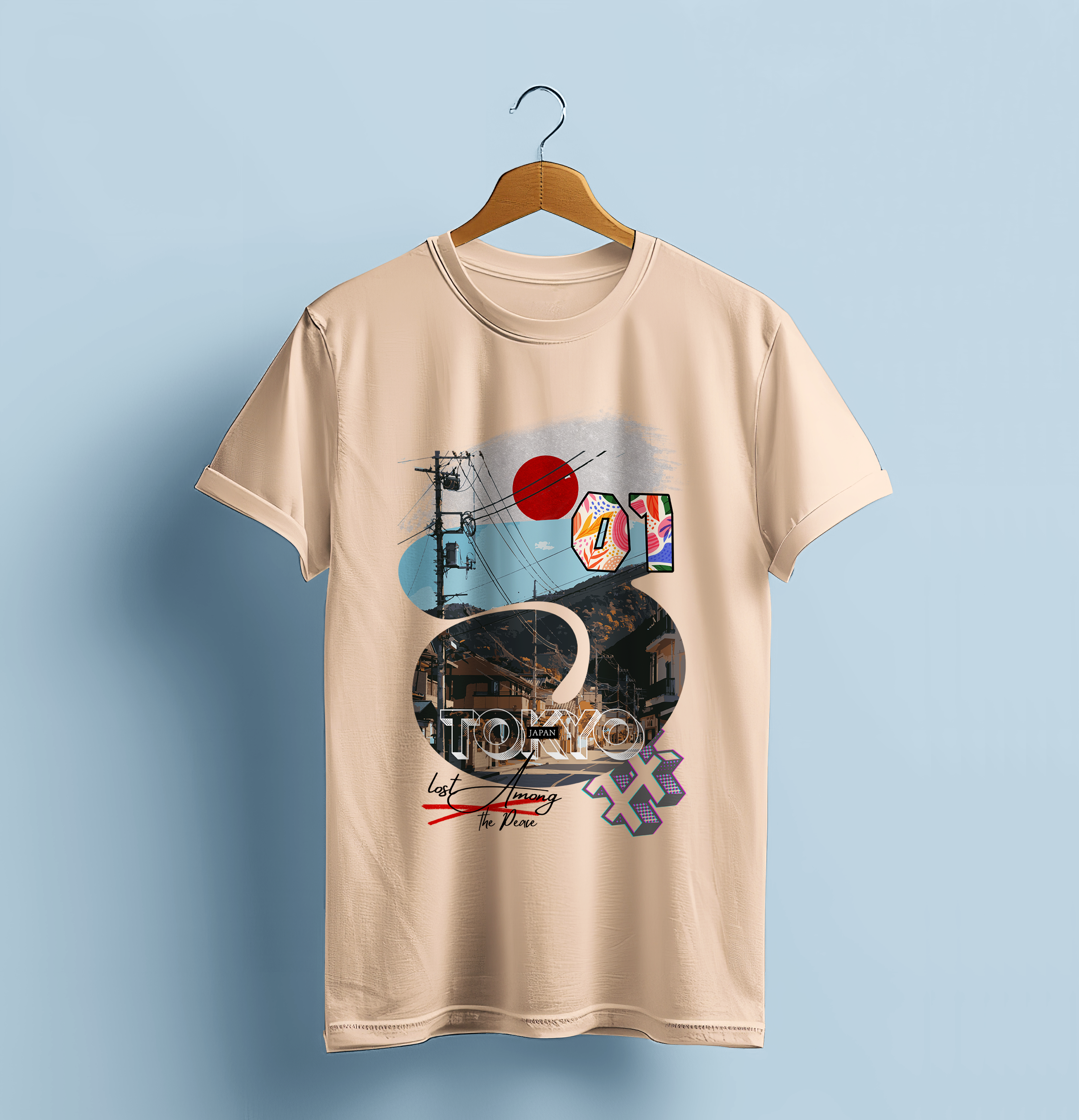 "Tokyo Streets: Lost Among The Peace" Graphic T-Shirt