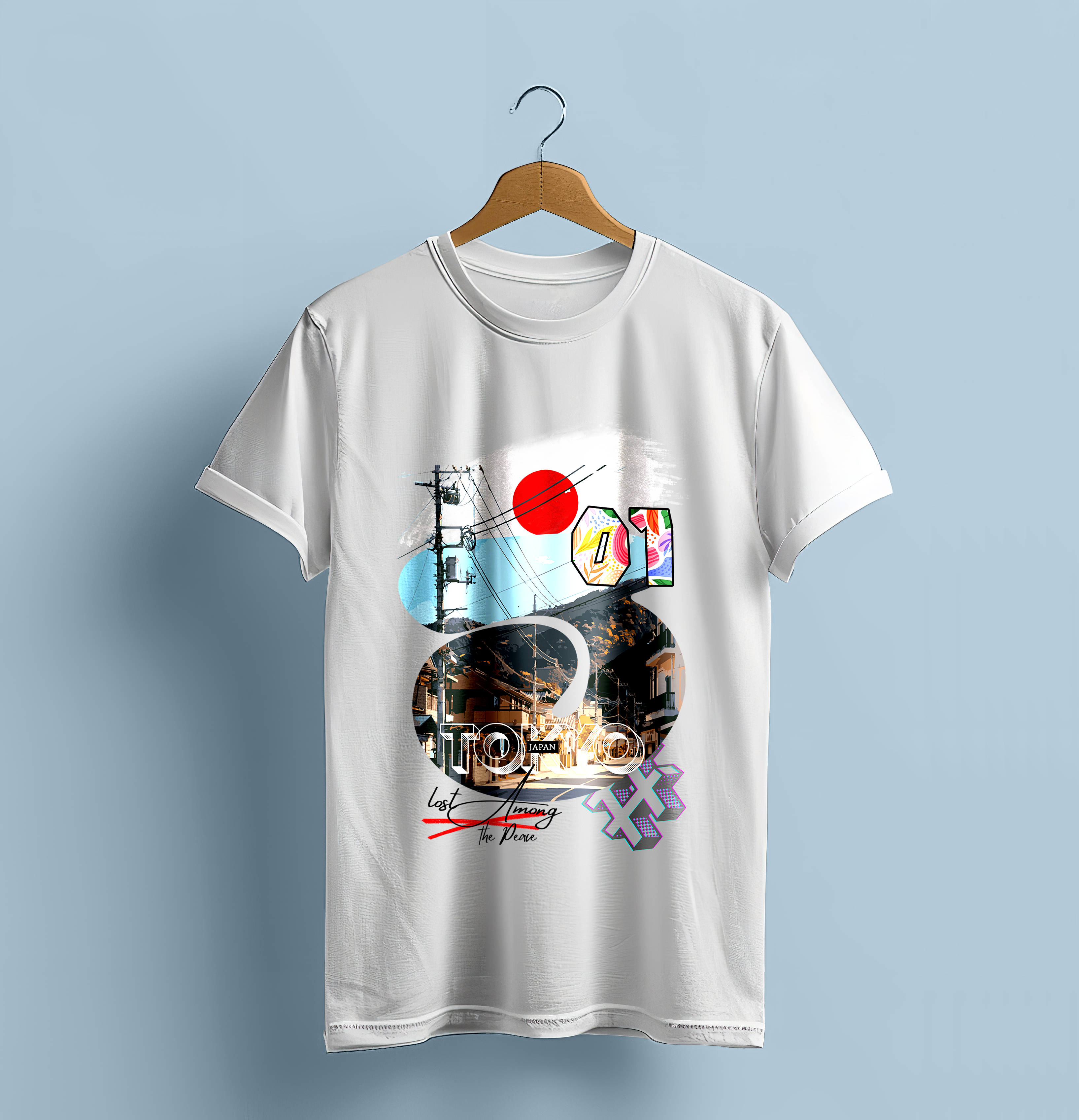 "Tokyo Streets: Lost Among The Peace" Graphic T-Shirt