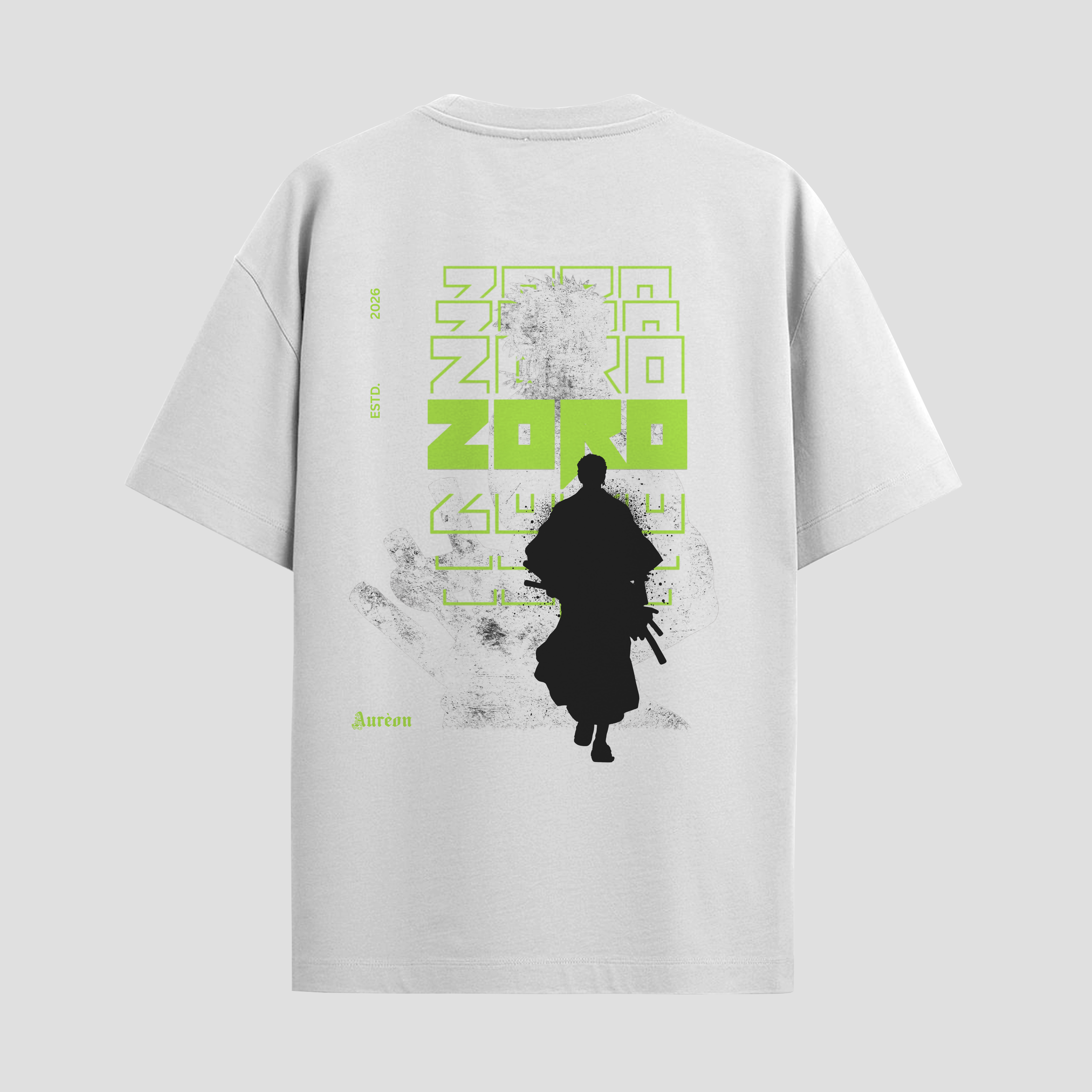 "Zoro & Alpha Wolf" Dual-Graphic Oversized T-Shirt