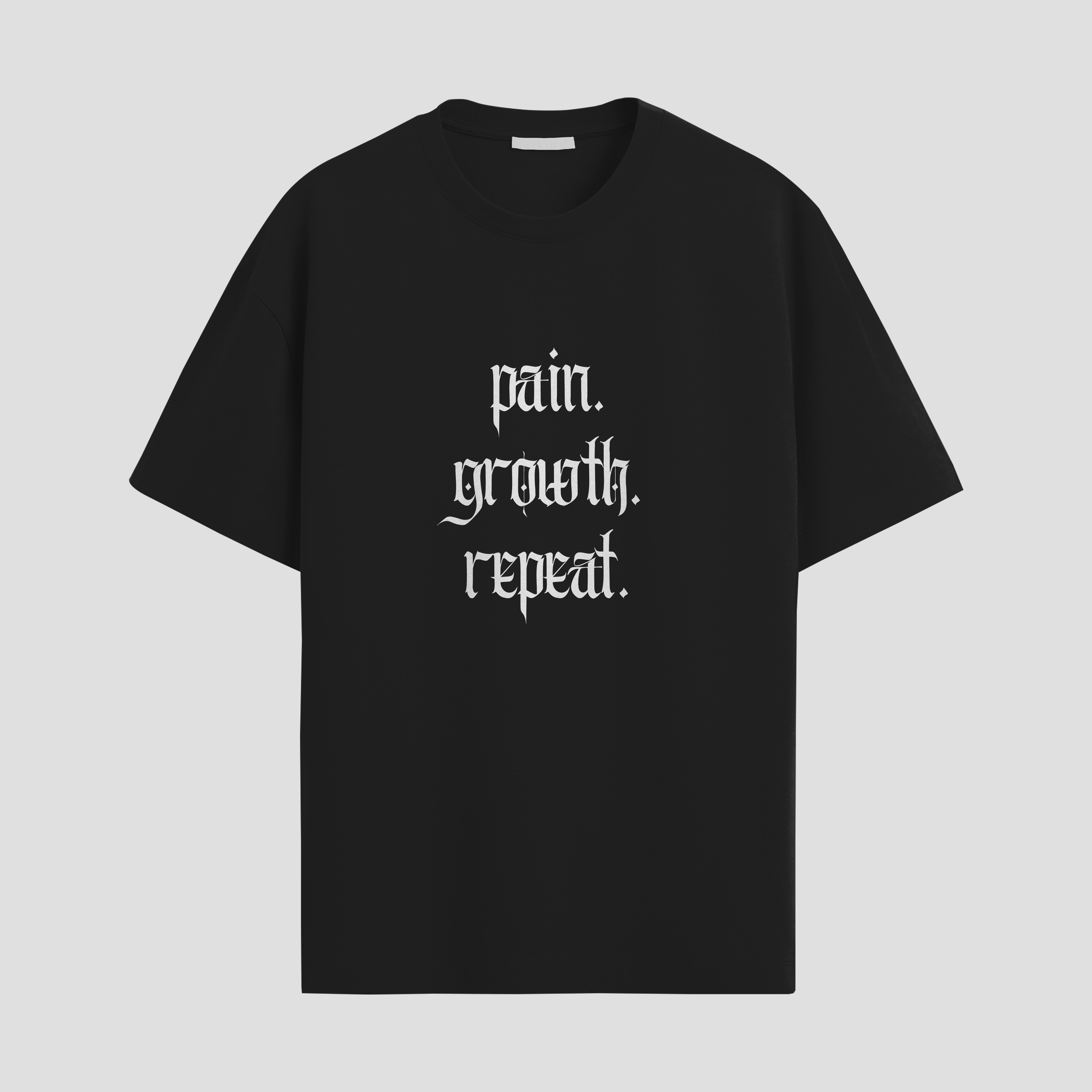 "Pain. Growth. Repeat." Oversized Gym Graphic T-Shirt