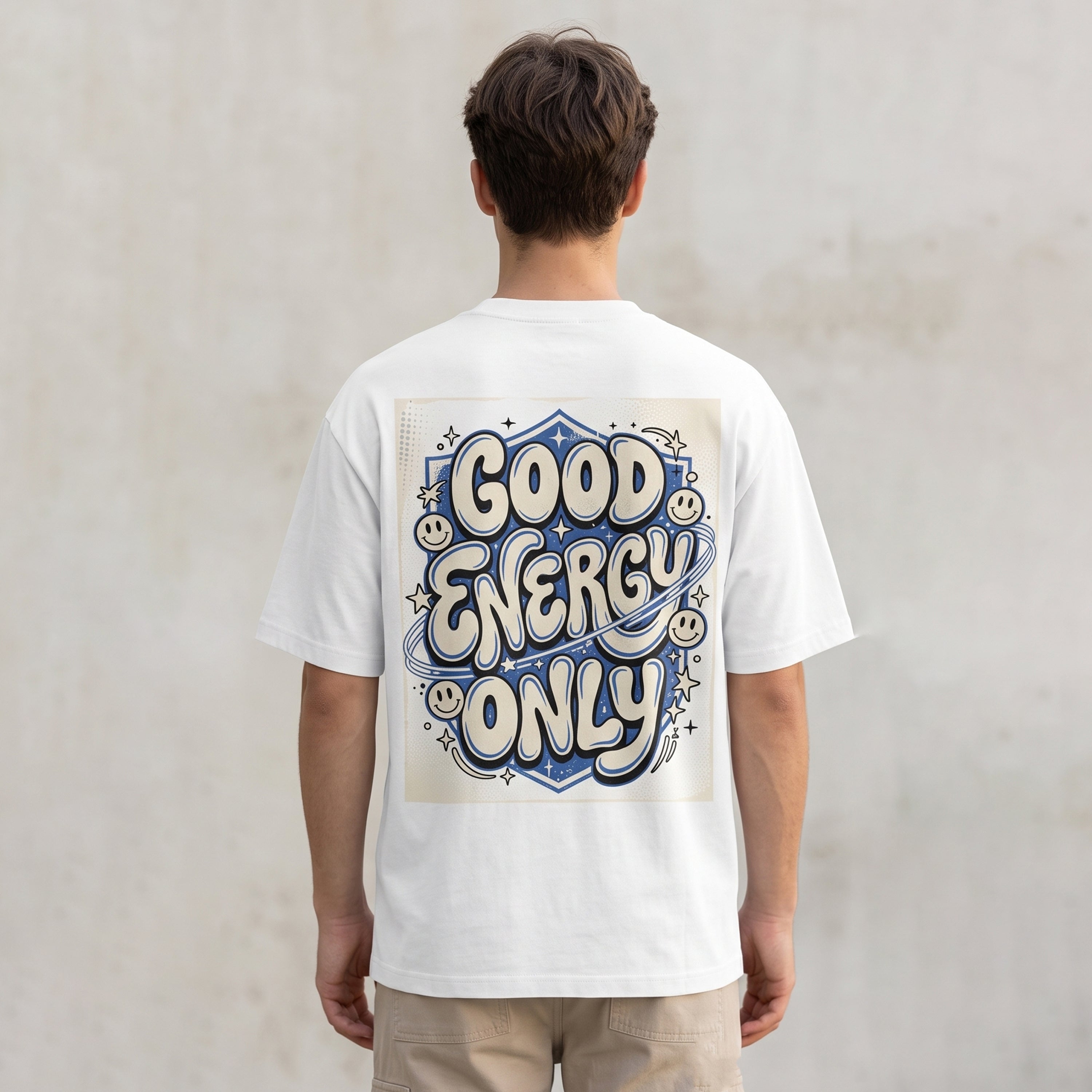 Good Energy Only Oversized Graphic T-Shirt – White