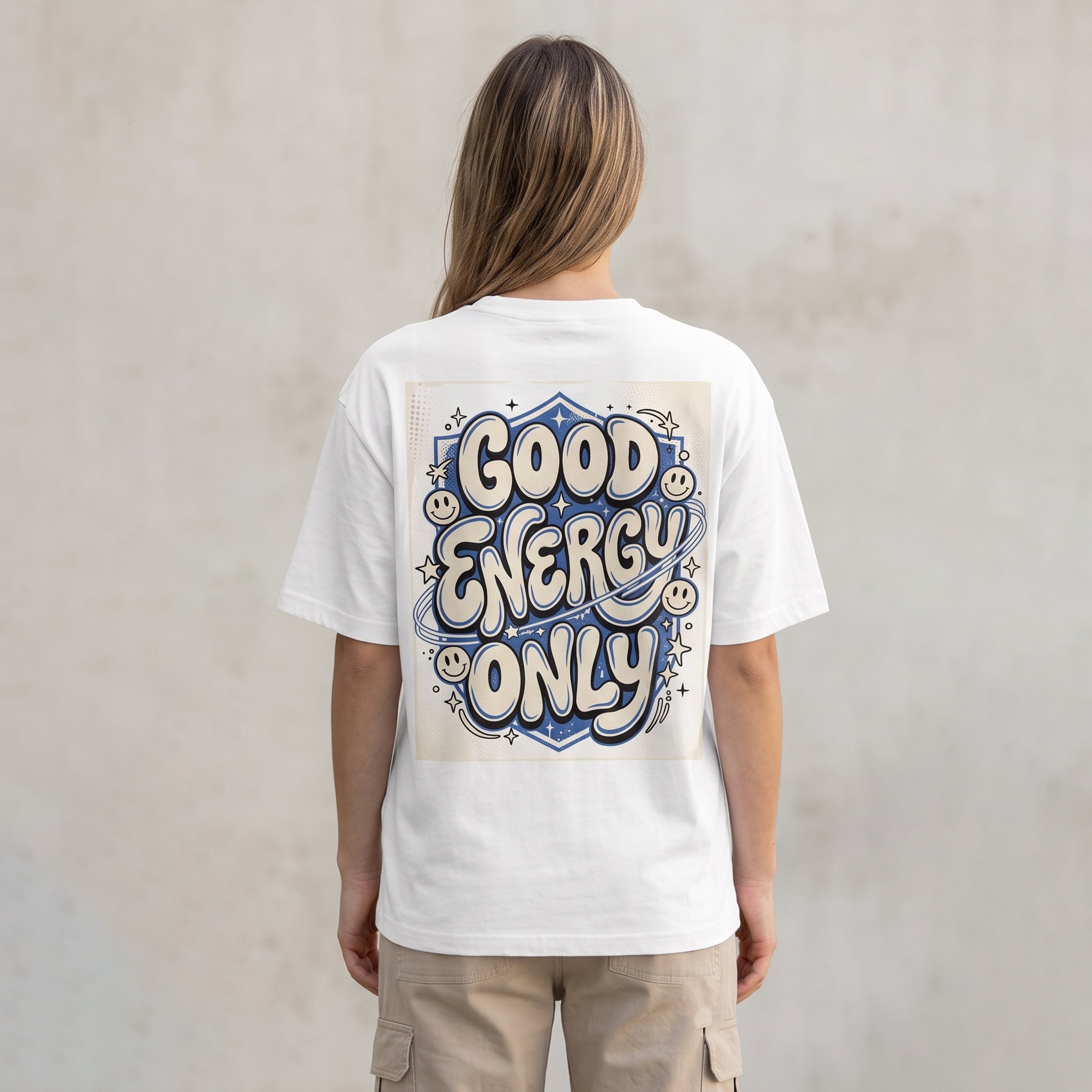 Good Energy Only Oversized Graphic T-Shirt – White