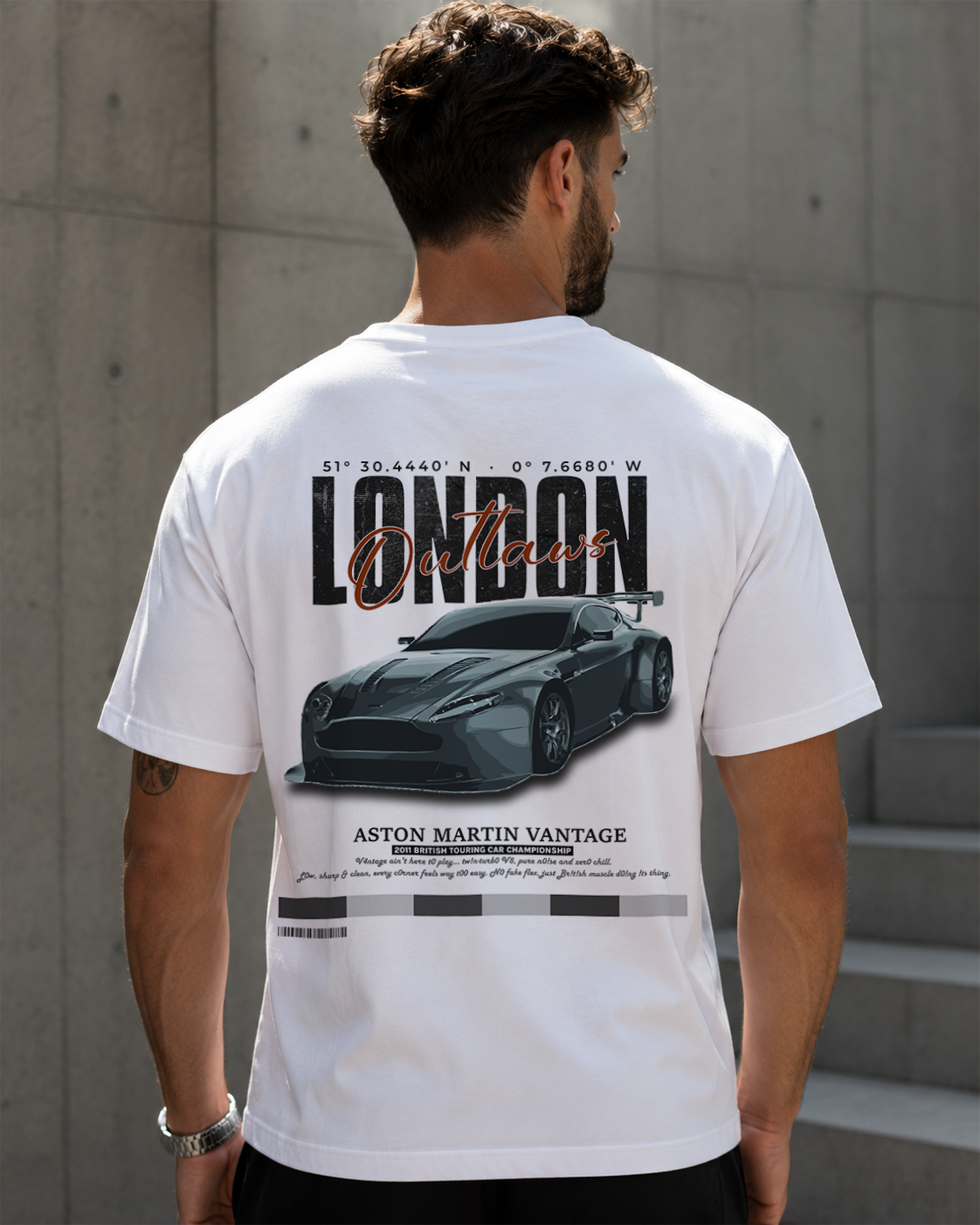 London Outlaws Aston Martin Vantage Graphic T-Shirt | Premium Unisex Oversized Streetwear Tee