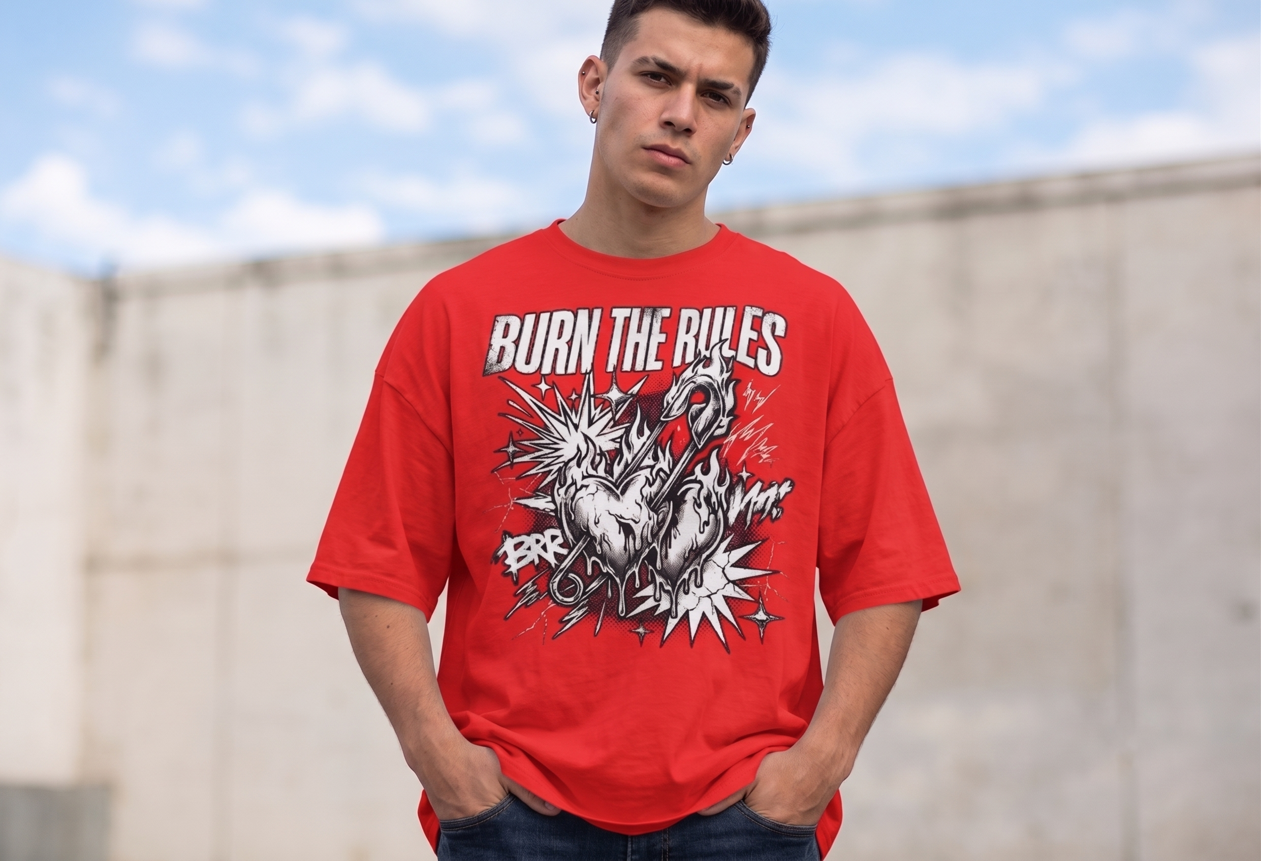 Burn The Rules Oversized Graphic T-Shirt | Premium Streetwear Tee