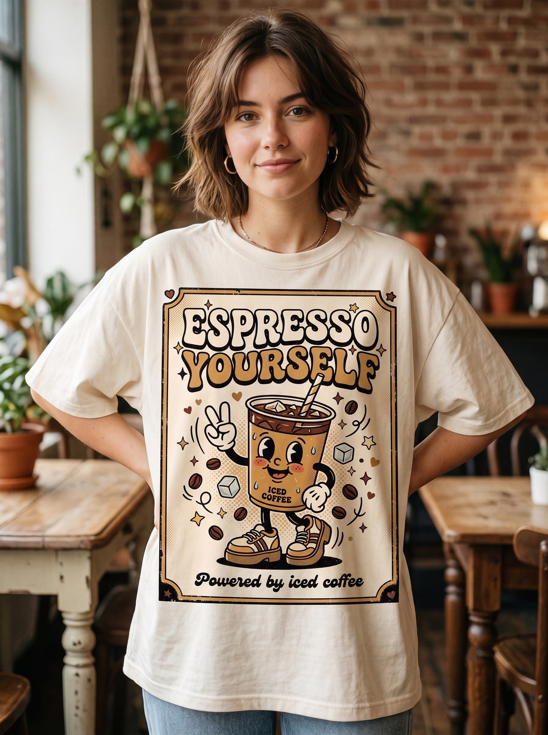 Espresso Yourself Oversized Graphic T-Shirt | Cute Coffee Lover Tee