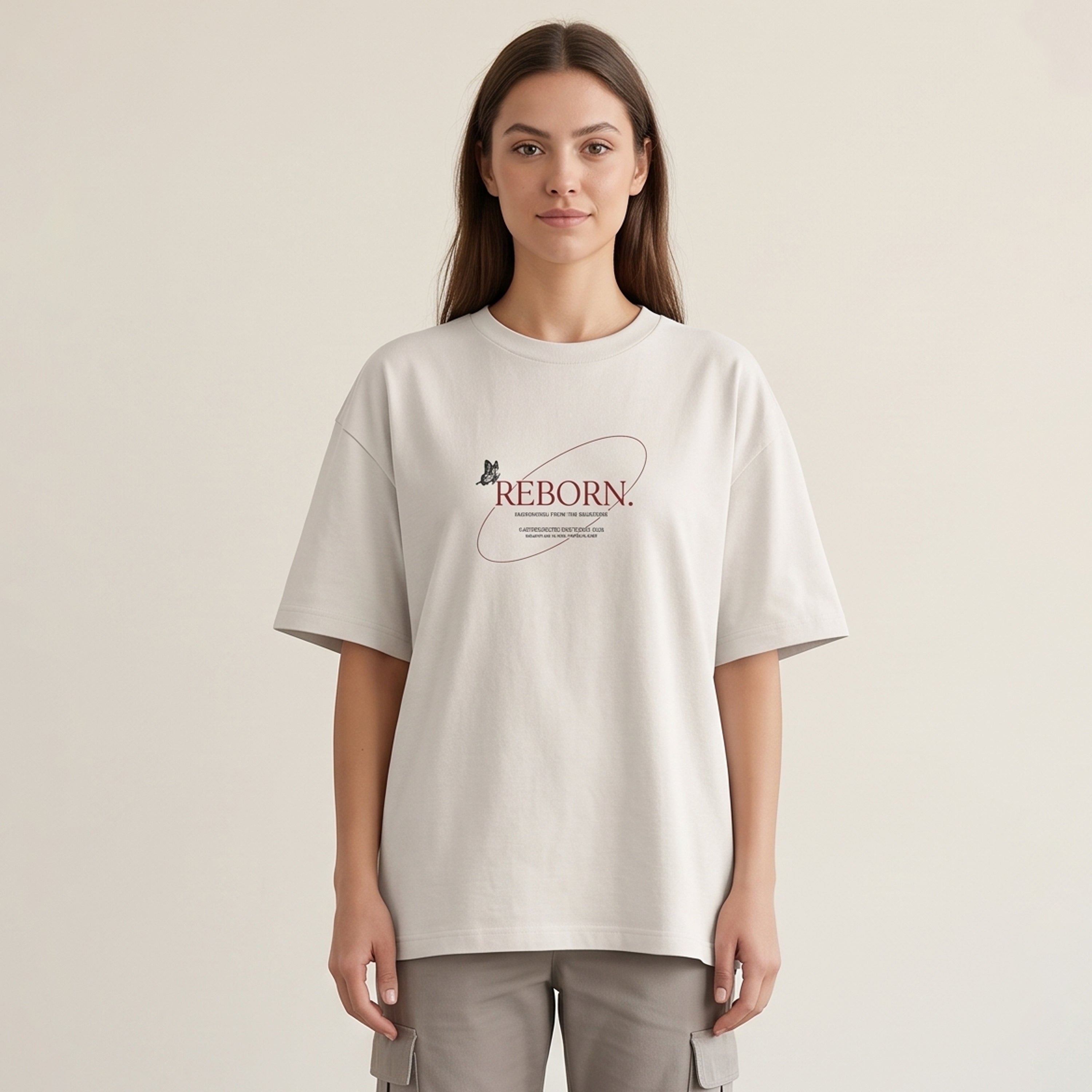 Rebirth Oversized Graphic T-Shirt – Off White