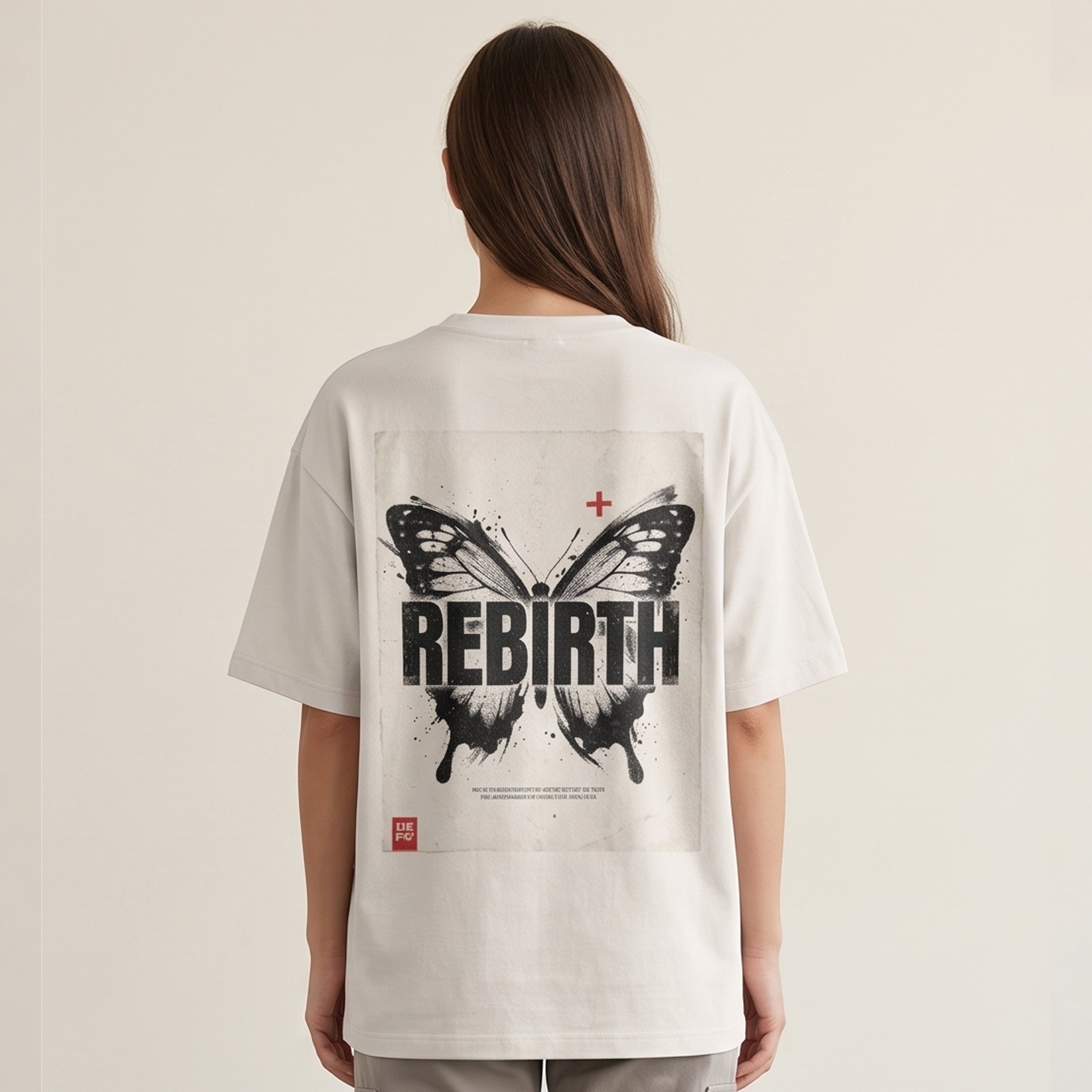 Rebirth Oversized Graphic T-Shirt – Off White